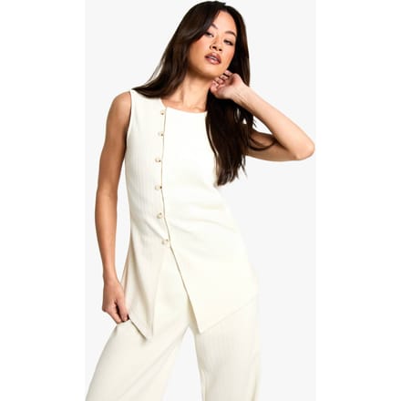 boohoo Dames Tall Cord Vest | Ivory | Maat: 8