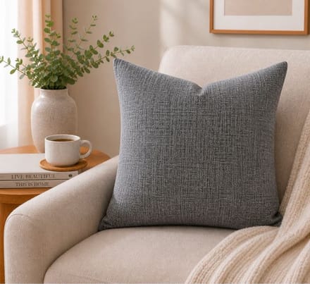Timeless Linen Collection Kussenhoes - Zilver - 45x45 cm