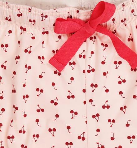 Little Label - shortama dames - roze kersen - S / 36-38 - extra zachte bio-katoen