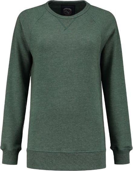 Lemon & Soda heavysweat raglan sweater voor dames groen gemêleerd maat S