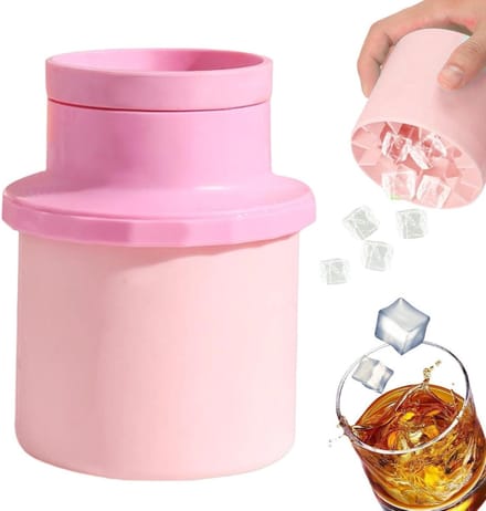 IJsbal Maker - Vriezer Emmer - Dranken Koelen - Luchtdicht Deksel - 10 x 10 x 13 cm - Roze