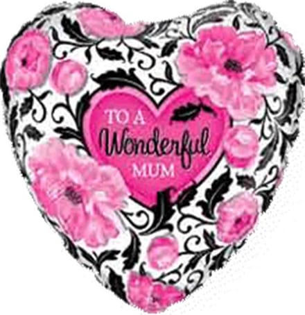 Qualatex - Folieballon hart To a Wonderful Mum 46cm