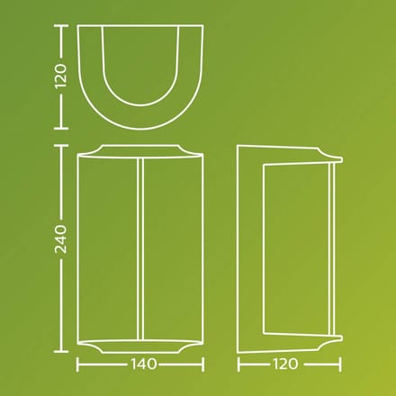 Philips Reese Wandlamp - UltraEfficient LED - Buitenlamp - 4.3W - Warmwit licht; 2700K - Antraciet
