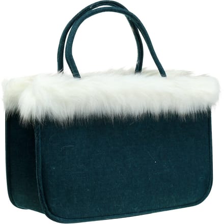 Viltentas met bontrand benzine 38cm x24cm x 20cm