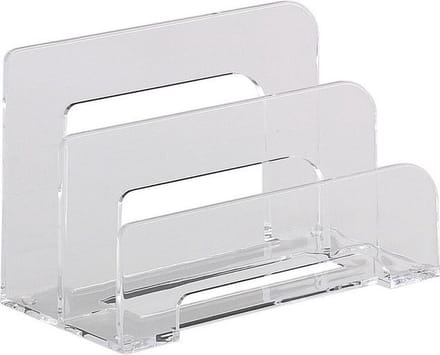 Brievenstandaard Alco acryl - 2-vaks transparant - 75x150x95mm - AL-4466