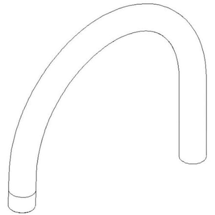 Dornbracht Tara replacement spout for two-hole mixer 902822200-00