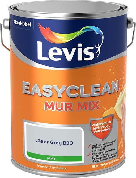 Levis - Easyclean Mur Mat Mix - Clear Grey B30 - Mengverf - 5 L