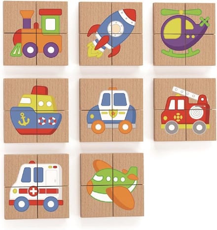 Viga Houten magnetische puzzel - voertuigen FSC-certificaat