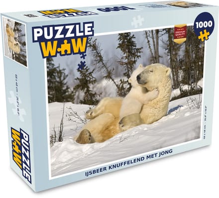 Puzzel IJsbeer - Sneeuw - Den - Jong - Legpuzzel - Puzzel 1000 stukjes volwassenen