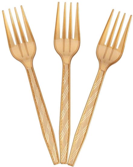 24x Herbruikbare Vork Goud