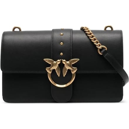 PINKO schoudertas Love One Classic ST. CL. Nero - Antique Gold zwart