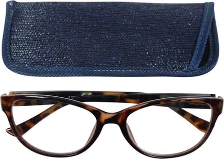 Lilly&june Leesbril Havana en Blauw +2- Met Bijpassend Etui