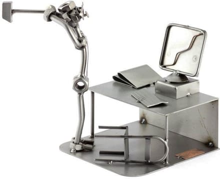 Metalen beeld - Computer crash - Beroepen - Moerenbeeldje - 12x20x19 cm - by Rawa