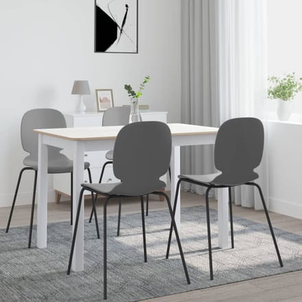 vidaXL - Eettafel - 114x71x75 - cm - massief - rubberwood - wit - en - bruin