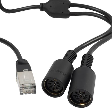 BOSSCOM RJ45 - 2x DIN 8-pins / Powerlink PL8 (v) kabel voor B&O | zwart | 3 meter