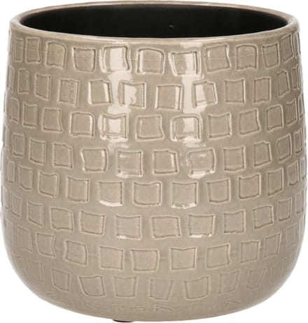Mica Decorations - Plantenpot/bloempot - Keramiek taupe - D28/H23 cm