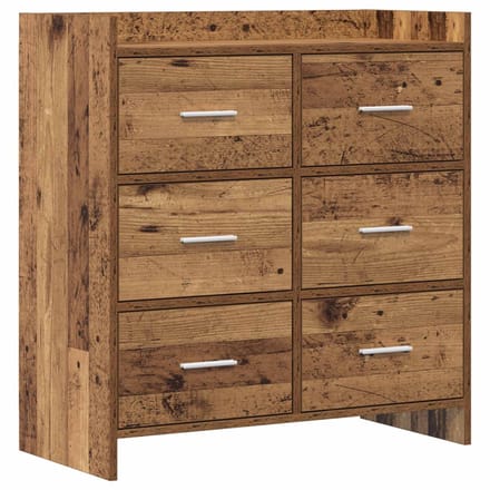 vidaXL - Dressoir - Oud - hout - 75 - x - 33 - x - 80 - cm - Bewerkt - hout