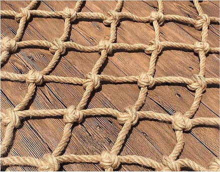 Balkon Beschermnet - Veiligheidsnet Touw - Kind Veiligheid - Handgeweven Stevig - 4x4 Meter - Hennep