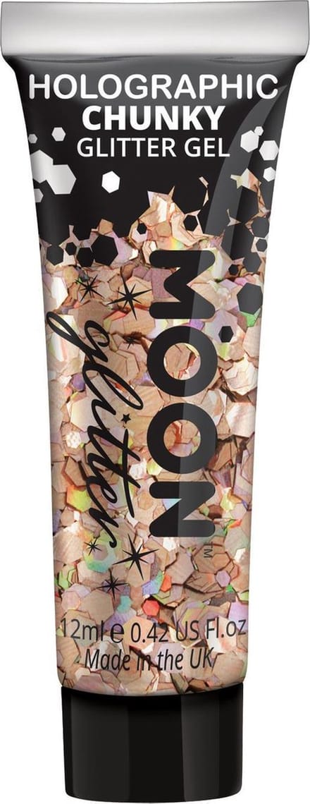 Moon Creations - Moon Glitter - Holographic Chunky Glitter Gel Glitter Make-up - Roze
