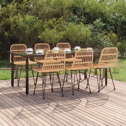 vidaXL - 7-delige - Tuinset - poly - rattan