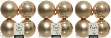 Decoris Kerstballen - 12x st - donker parel/champagne - D10 cm - kunststof - kerstversiering