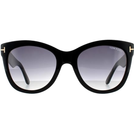 Tom Ford zonnebril Wallace FT0870 01B Shiny Black Smoke Gradiënt