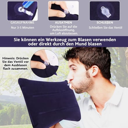 2-Pack Opblaaskussen voor Strand, Camping en Reizen - Lichtgewicht en Ergonomisch