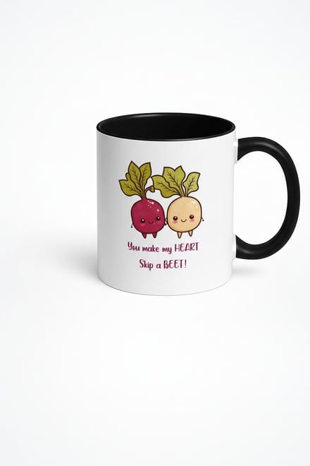 Kawaii Bieten Mok 'You Make My Heart Skip a BEET!' - Grappige Liefdes Mok