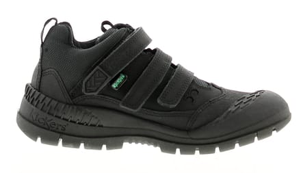 Kickers trucker halfleren jongens kindersneakers zwart