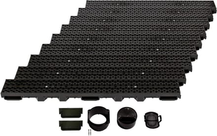 Drainagegoot Set - Grondgoot Regenwater - Water Afvoeren - Modulair Insteeksysteem - 9 Meter - Zwart