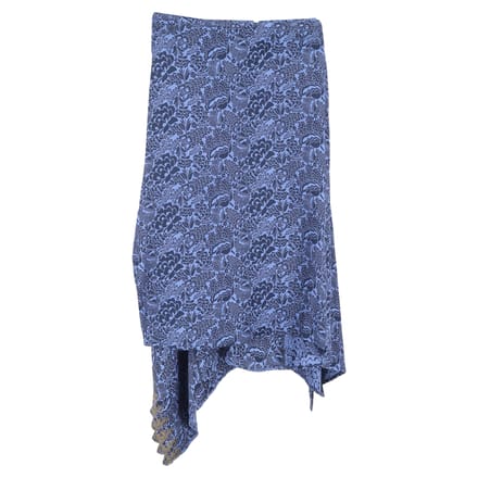 Chloe Asymmetrische Rok met Bloemenprint in Blauwe Viscose
