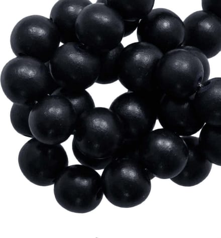 Houten Kralen Intense Look (10 mm) Night Sky Black (80 stuks)