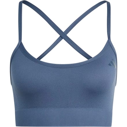 Adidas Performance Workout Essentials Light-Support Knit Beha - Dames - Blauw