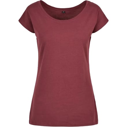Build your Brand Ladies´ Wide Neck Tee BYBB013 - Cherry - M
