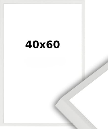 Aluminium Wissellijst 40 x 60 Wit - Ontspiegeld Glas - Professional