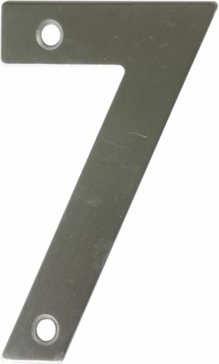 AMIG Huisnummer 7 - massief Inox RVS - 10cm - incl. bijpassende schroeven - zilver