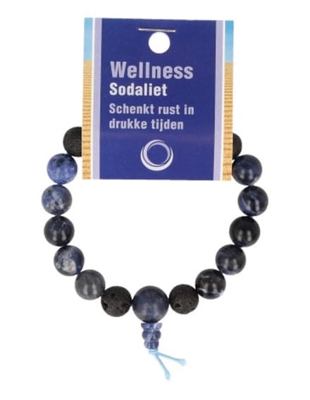 Sodaliet powerbead mannen + kaart 21 cm