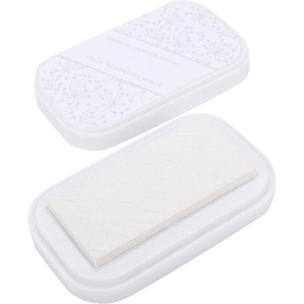 Tampon encreur en métal de couleur grand tampon en caoutchouc artisanal pour bricolage(Lune Blanche ) blanc