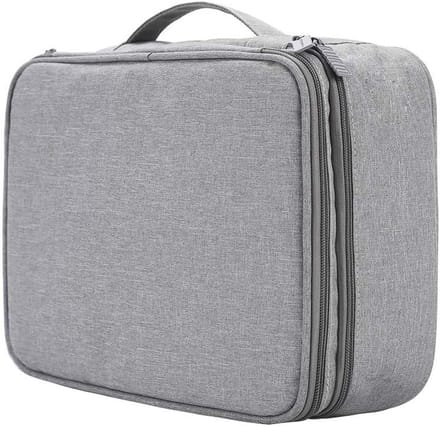 Extra grote dubbellaagse reiskabel organizer tas - Draagbare opbergtas voor elektronica accessoires met compartimenten
