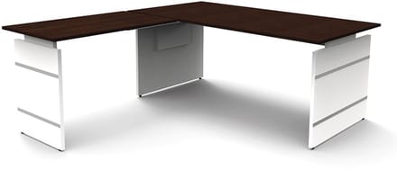 Hoekbureau Office desk 180cm donkerbruin hoogte verst.