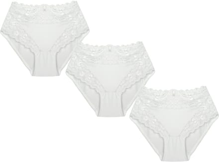 3-Pack Dames tailleslips JC met kant H805 Wit - maat M