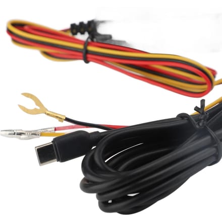 Kit de Câblage Direct pour Caméra de Tableau de Bord Écran Numérique Basse Tension Réglable Enregistrement en Time-Lapse 12V 24V à 5V 3A Kit de Câblage Direct pour black