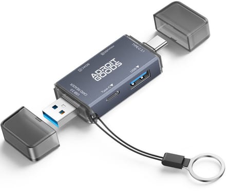 AdroitGoods SD Kaart Lezer - USB Stick - SD Kaart Lezer USB C - Card Reader - Micro USB - Geheugenkaartlezer - Micro SD Adapter - SD Kaartlezer - Micro SD Kaart Lezer - USB 3.0