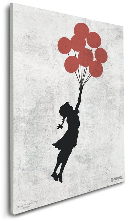 Banksy Graffiti - Canvas Schilderij -32x45 cm - Schilderijen Woonkamer
