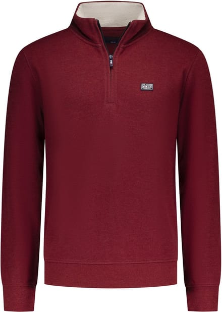 NZA - Rode katoenen half zip trui