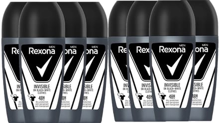 Rexona Deo Roller Men - Invisible On Black & White Clothes - 8 x 50 ml