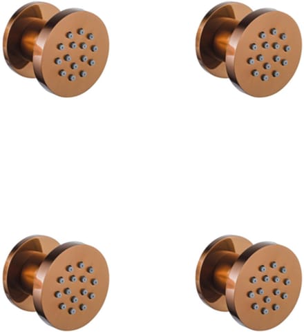 FugaFlow Eccelente Acces zijdouche - 5cm - rond - 4 stuks - Geborsteld koper PVD (Koper)