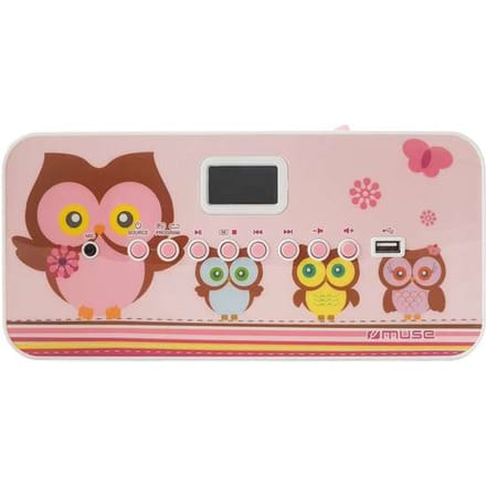 Muse M-29KP - Draagbare radio/CD-/MP3-speler met microfoon, roze