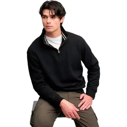 Superdry Essential Serif Logo Sweatshirt Met Halve Rits Zwart S Man