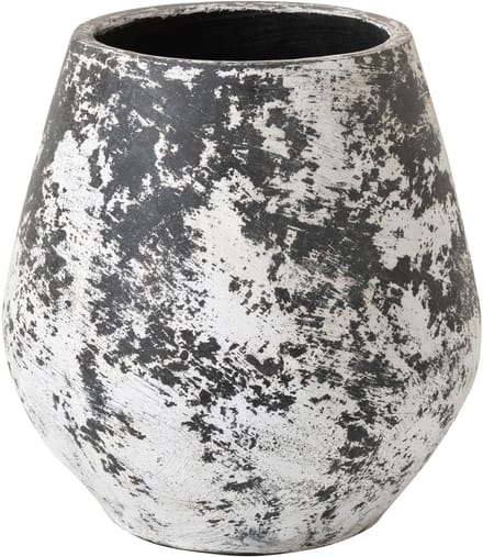 J-Line bloempot Ruby - keramiek - zwart/wit - large